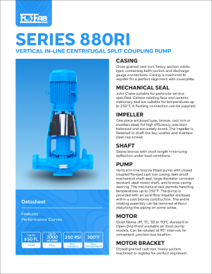 FloFab's HVAC Pumps 880RI Compact In-Line Centrifugal Datasheet Thumbnail