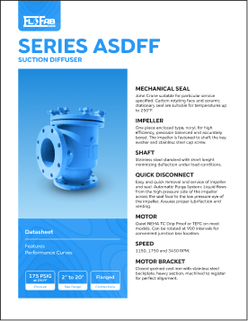 FloFab's Hydronic Accessories ASDFF Suction Diffuser Datasheet Thumbnail